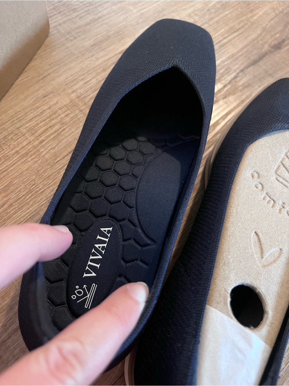 VIVAIA Mabel Navy Blue Square Toe Ballet Flats - NWT - Picture 7 of 13